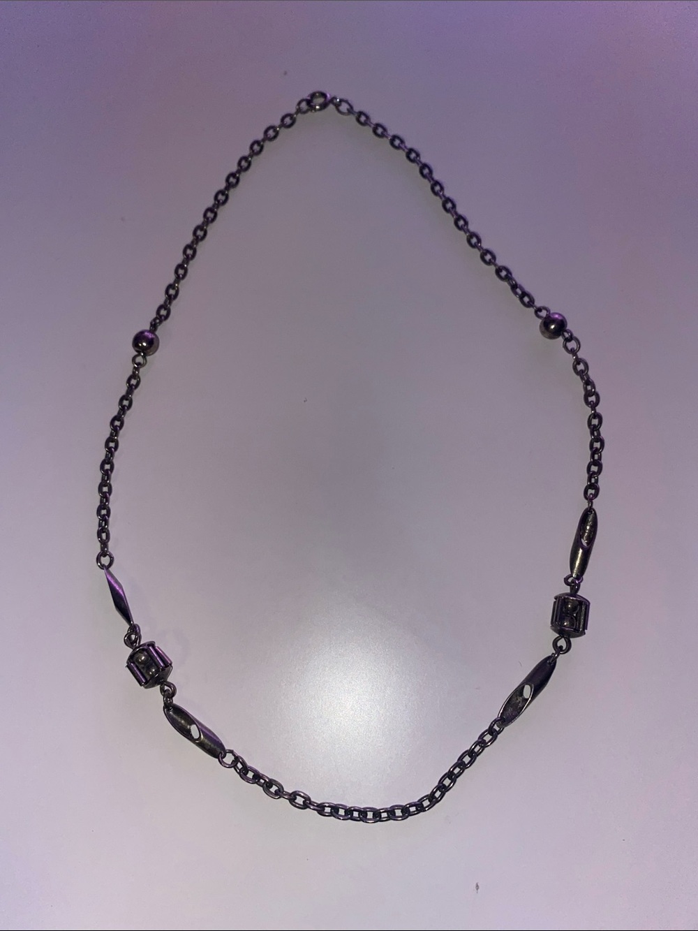 Y2K Gunmetal Chain Necklace